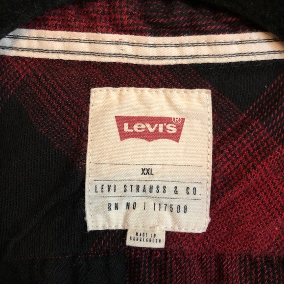 XXL Mens Levi’s Twill Plaid Button Down Shirt - Picture 9 of 10